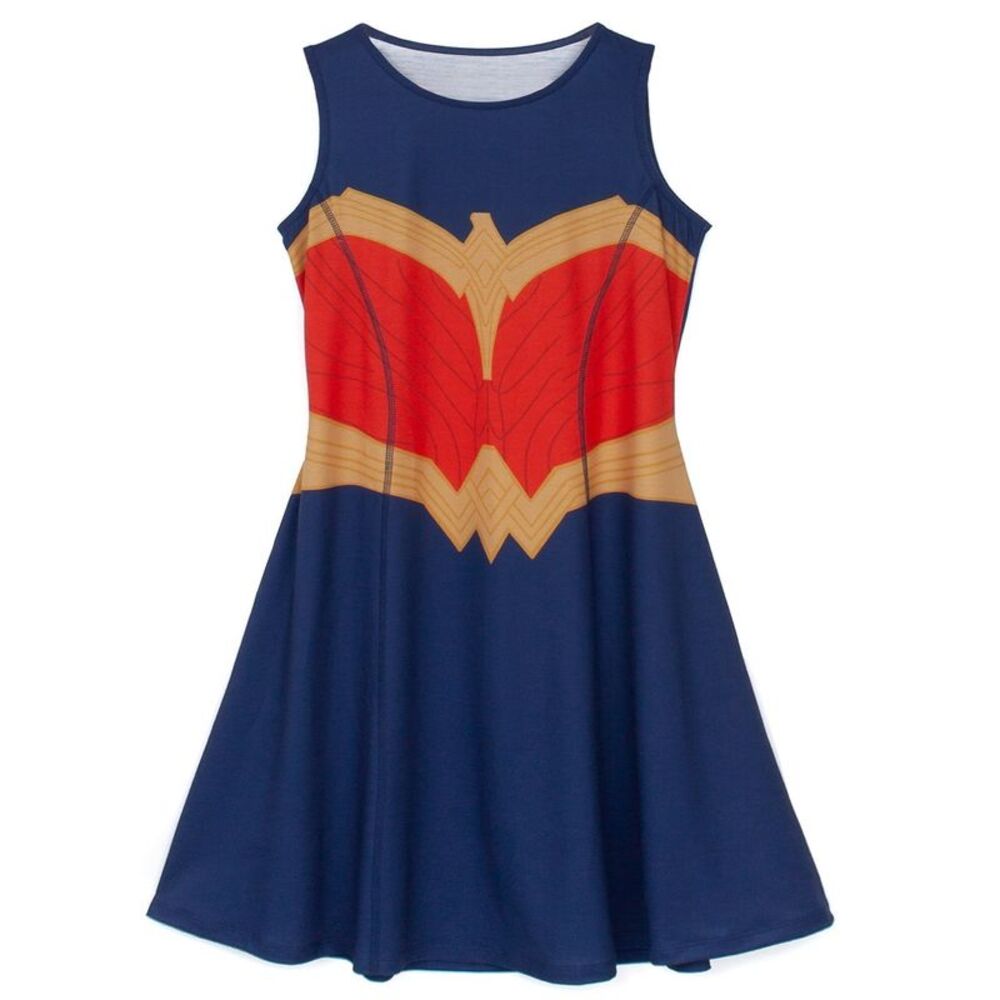 Wonder Woman Girls Skater Costume Dress / Blue/Red
